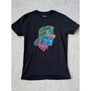 Karl Lagerfeld “Karl Colorful Profile” Neon Sketch Graphic T-Shirt